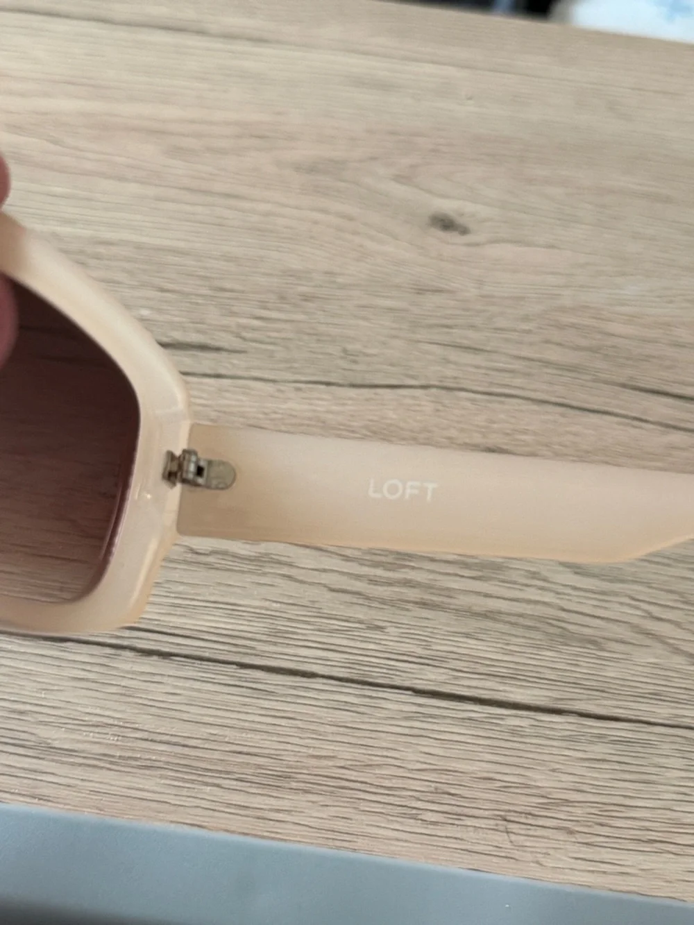 NWT LOFT Cream Petite Square Sunglasses Retro Chunky